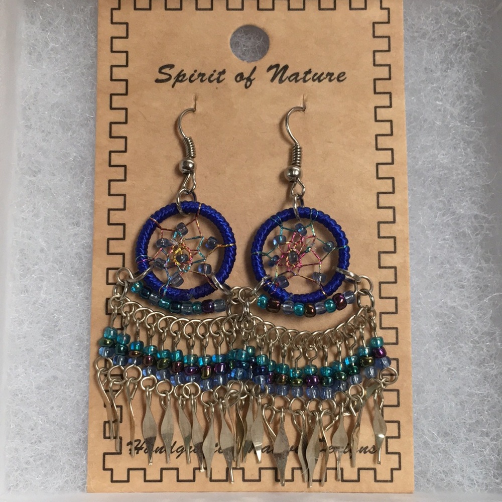 Brand New Spirit Catcher Blue Dangly Earrings!